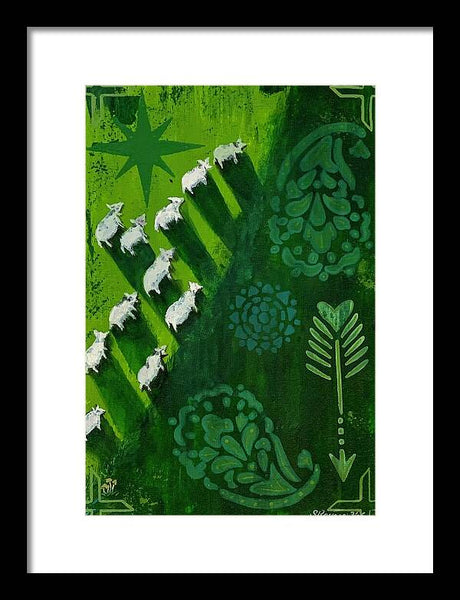 Goats in a Field - Framed Print