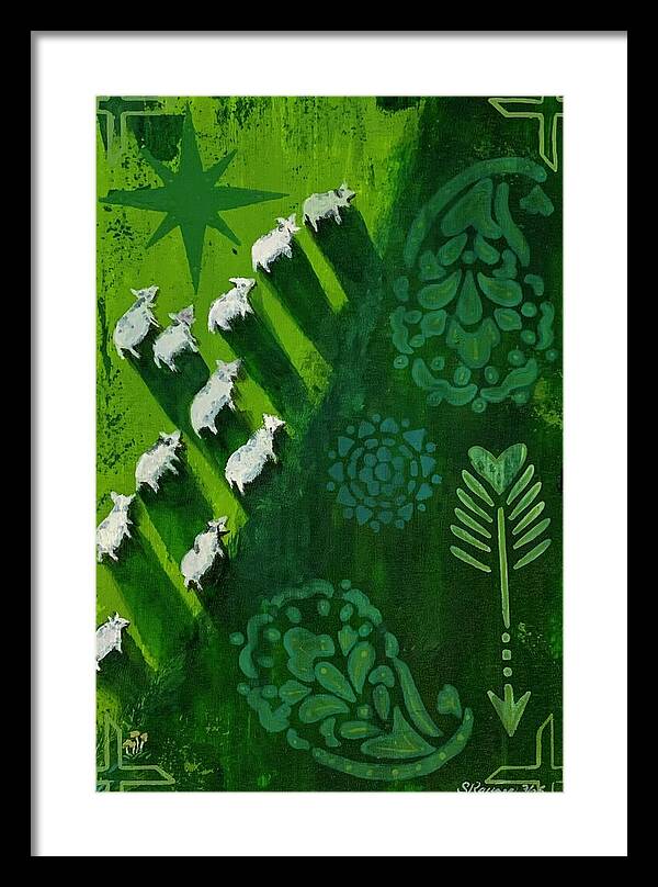 Goats in a Field - Framed Print