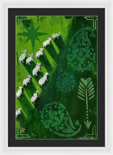 Goats in a Field - Framed Print
