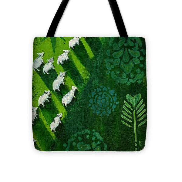Goats in a Field - Tote Bag