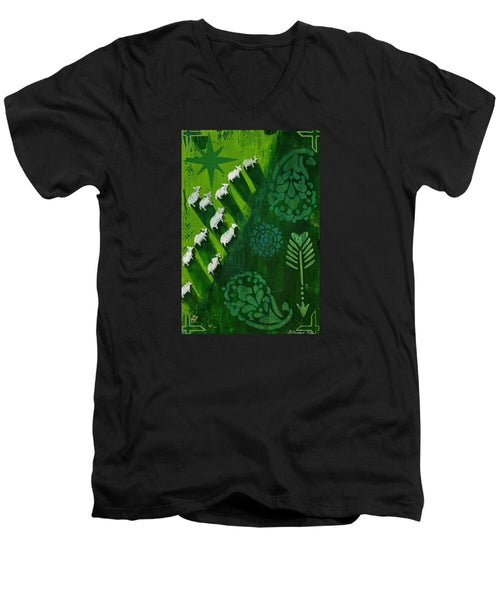 Goats in a Field - Men's V-Neck T-Shirt