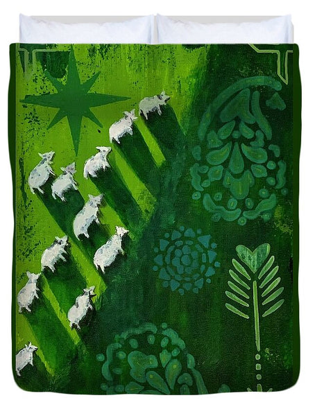 Goats in a Field - Duvet Cover