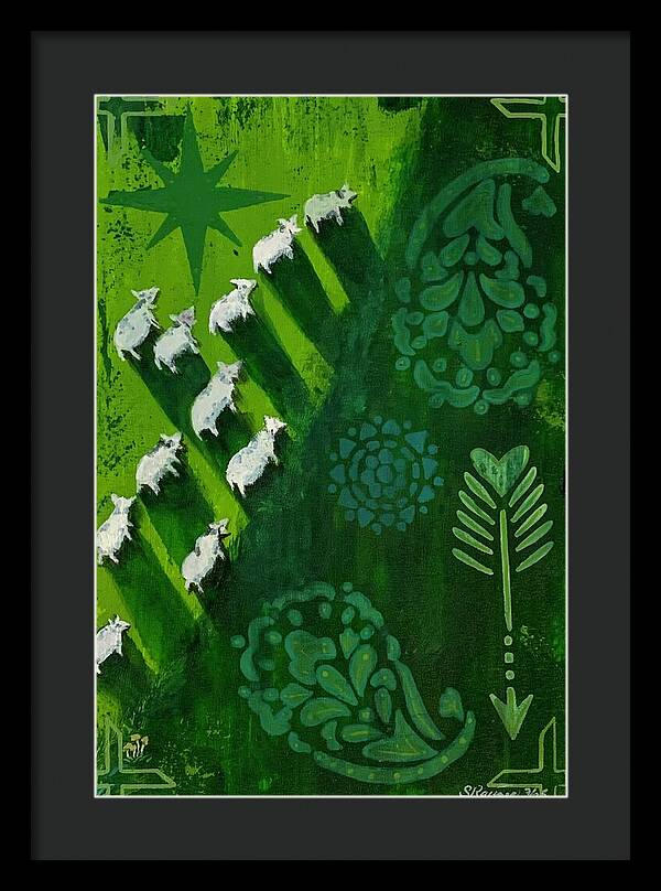 Goats in a Field - Framed Print