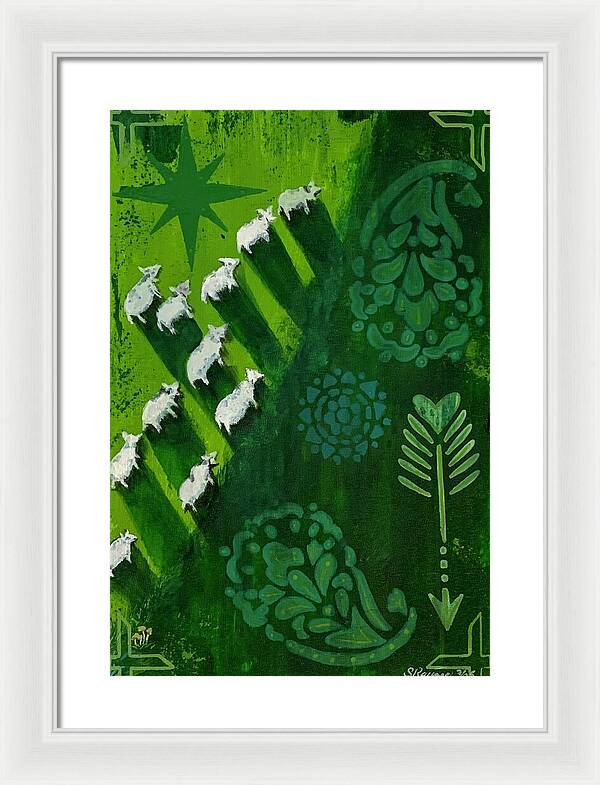 Goats in a Field - Framed Print