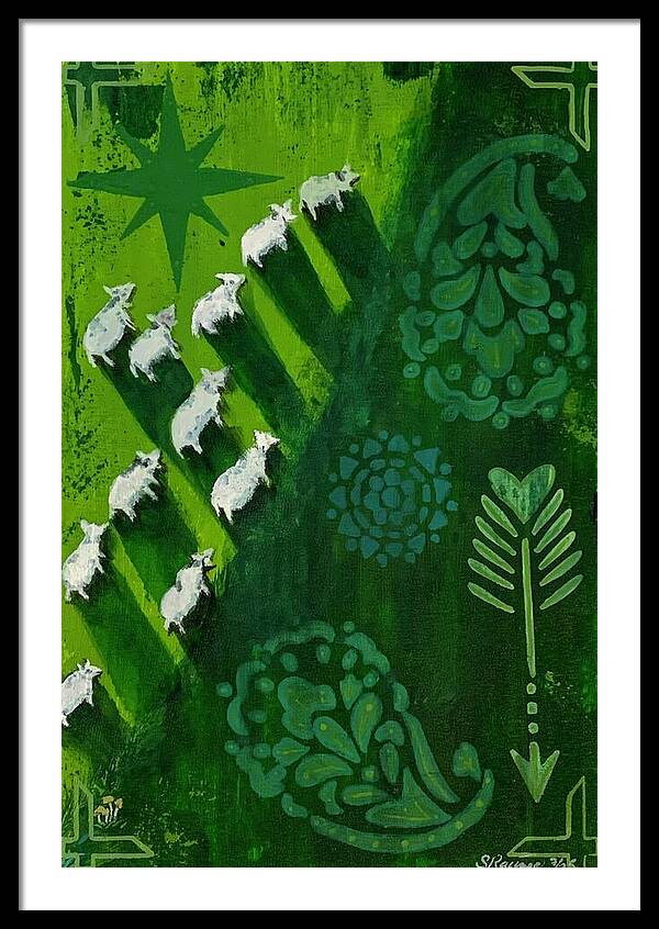 Goats in a Field - Framed Print