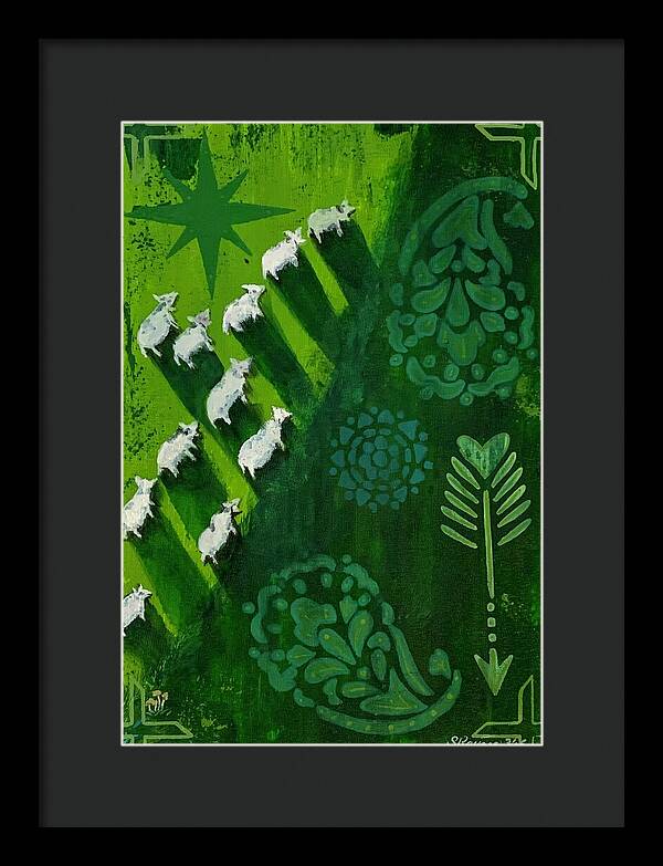 Goats in a Field - Framed Print