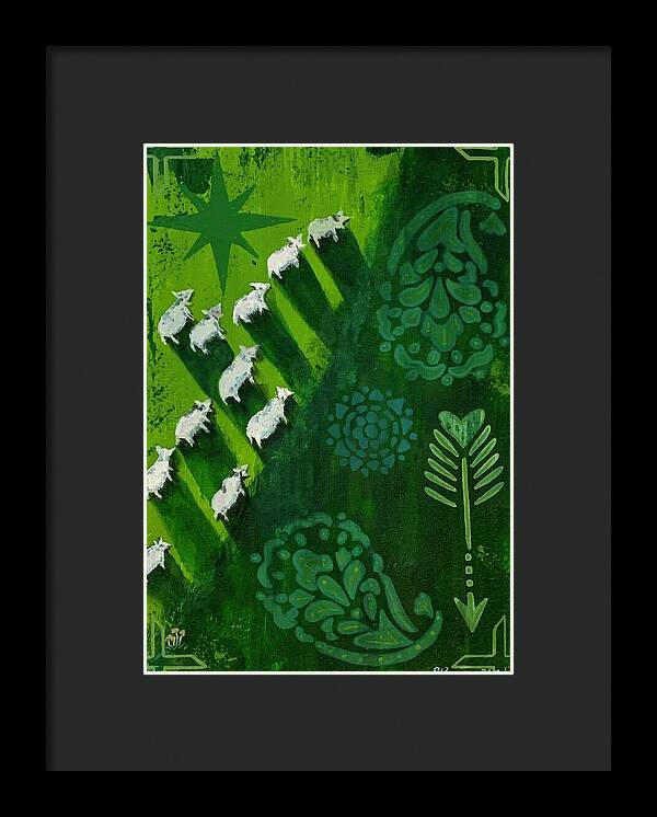 Goats in a Field - Framed Print