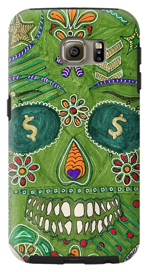 Green Machine Skull Drawing/Doodle - Phone Case