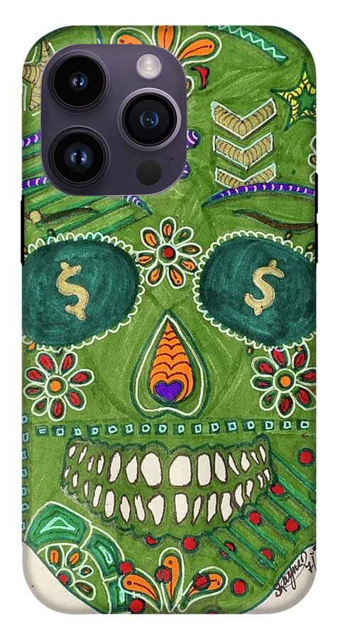 Green Machine Skull Drawing/Doodle - Phone Case
