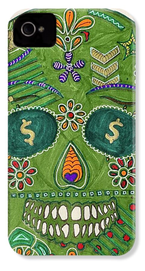Green Machine Skull Drawing/Doodle - Phone Case