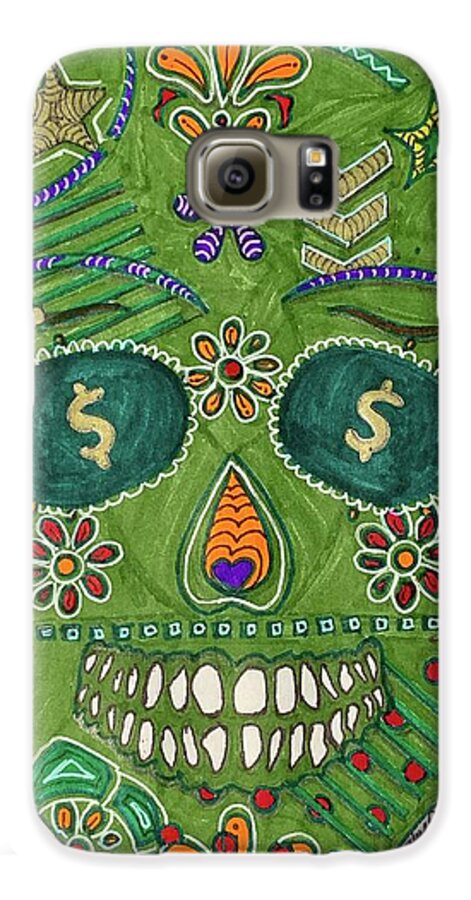 Green Machine Skull Drawing/Doodle - Phone Case
