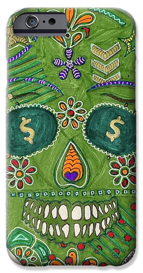 Green Machine Skull Drawing/Doodle - Phone Case