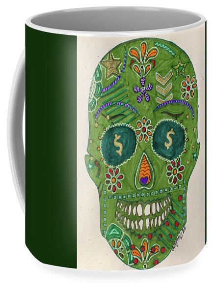 Green Machine Skull Drawing/Doodle - Mug