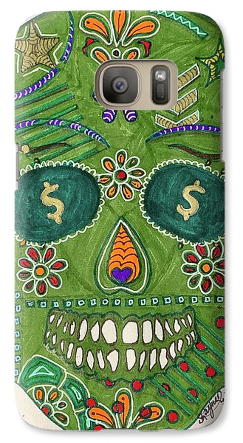 Green Machine Skull Drawing/Doodle - Phone Case