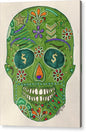 Green Machine Skull Drawing/Doodle - Acrylic Print
