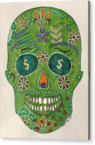 Green Machine Skull Drawing/Doodle - Acrylic Print