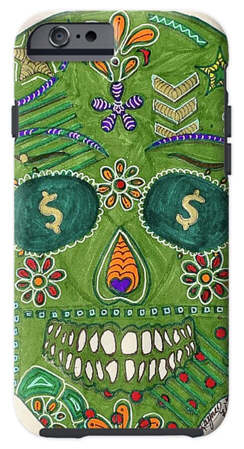 Green Machine Skull Drawing/Doodle - Phone Case