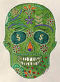 Green Machine Skull Drawing/Doodle - Art Print