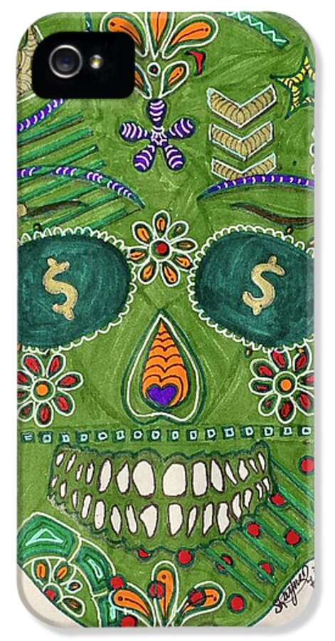 Green Machine Skull Drawing/Doodle - Phone Case