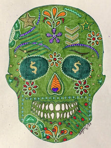 Green Machine Skull Drawing/Doodle - Puzzle