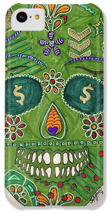 Green Machine Skull Drawing/Doodle - Phone Case