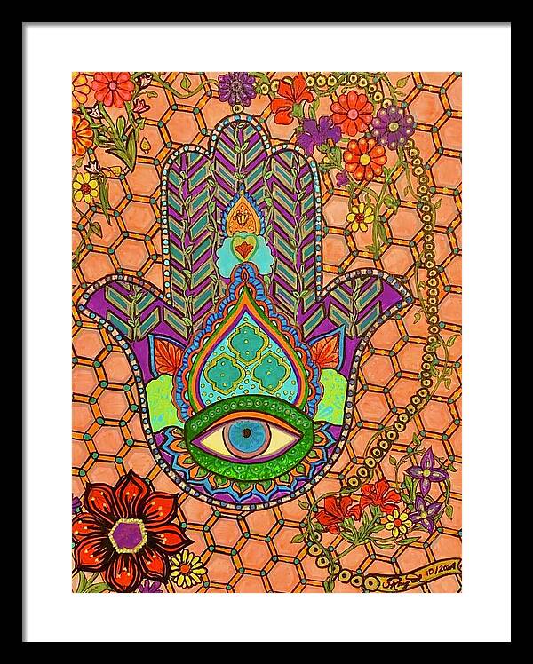 Hamsa Protection - Framed Print