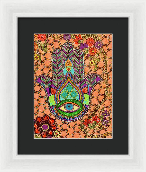 Hamsa Protection - Framed Print