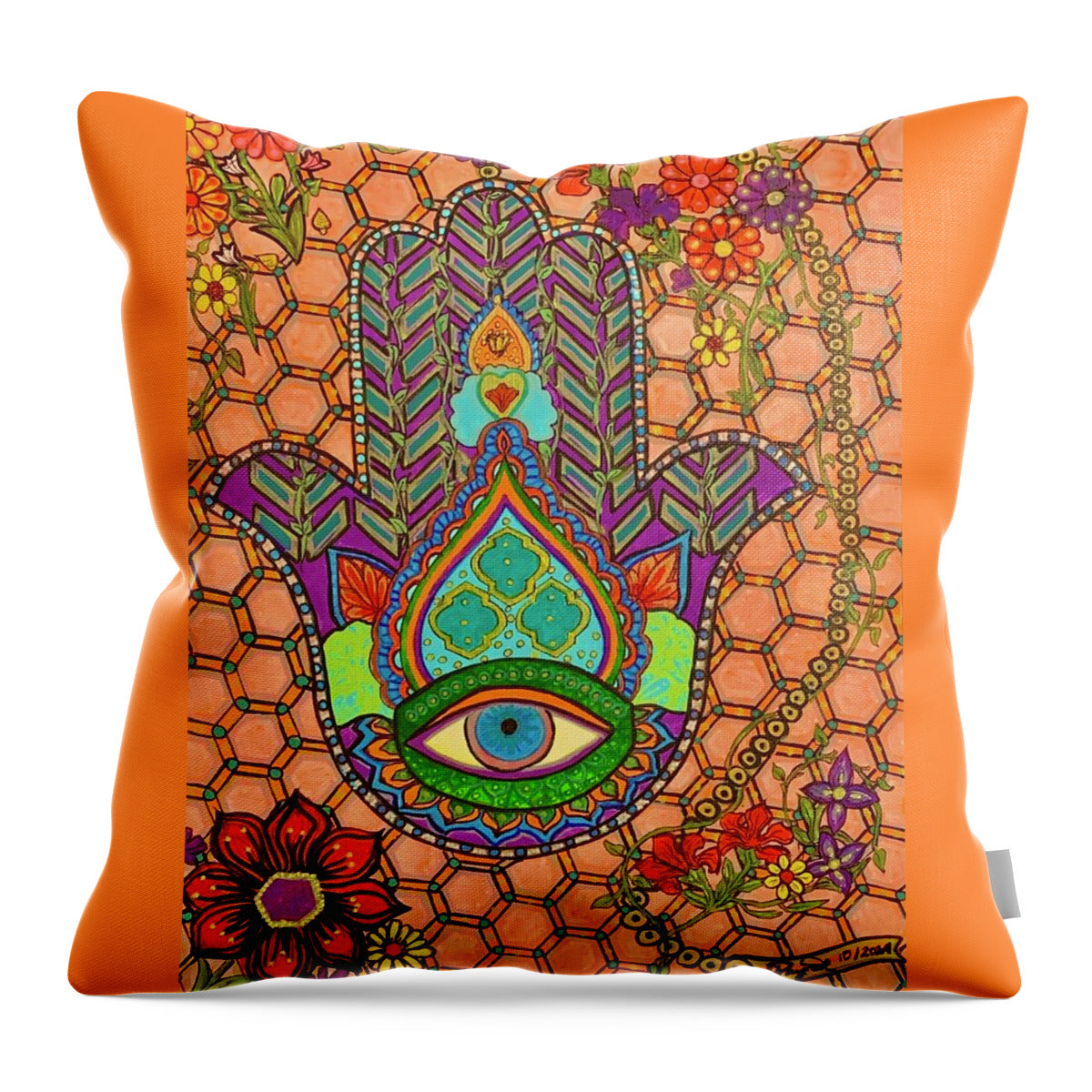 Hamsa Protection - Throw Pillow