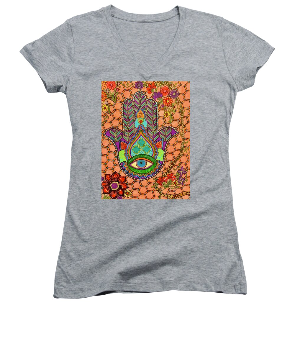Hamsa Protection - Women's V-Neck