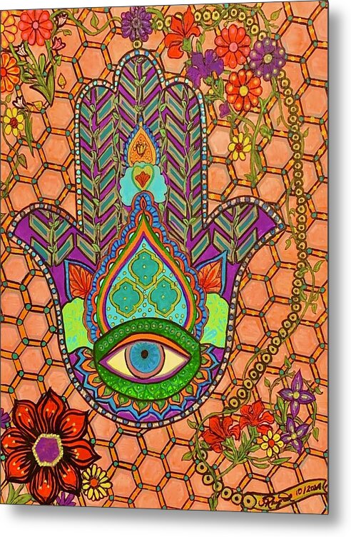 Hamsa Protection - Metal Print