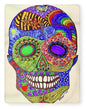 Hippy Sugar Skull Drawing/ Doodle - Blanket
