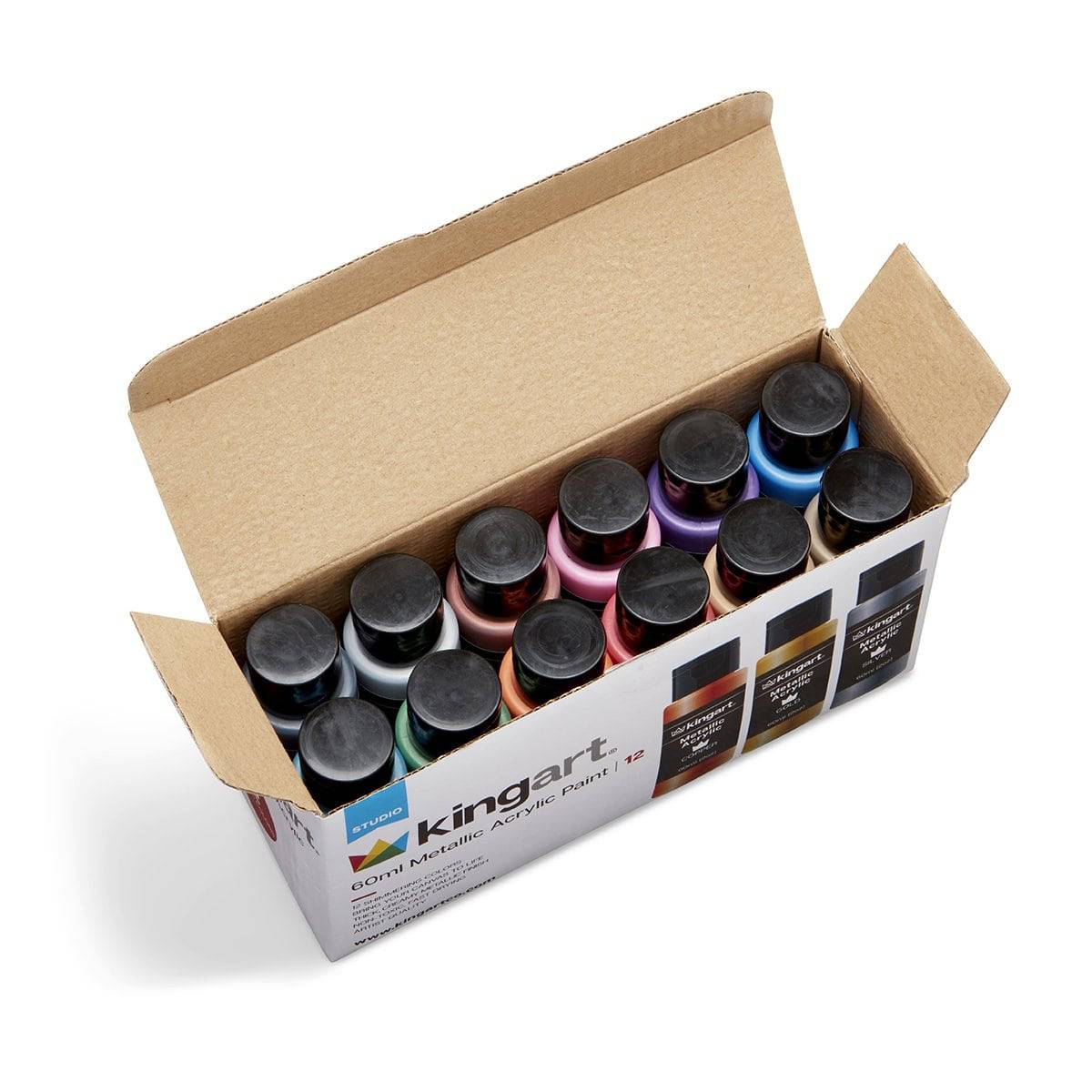 Acrylic Paint - 12 Metallic Colors 60ml