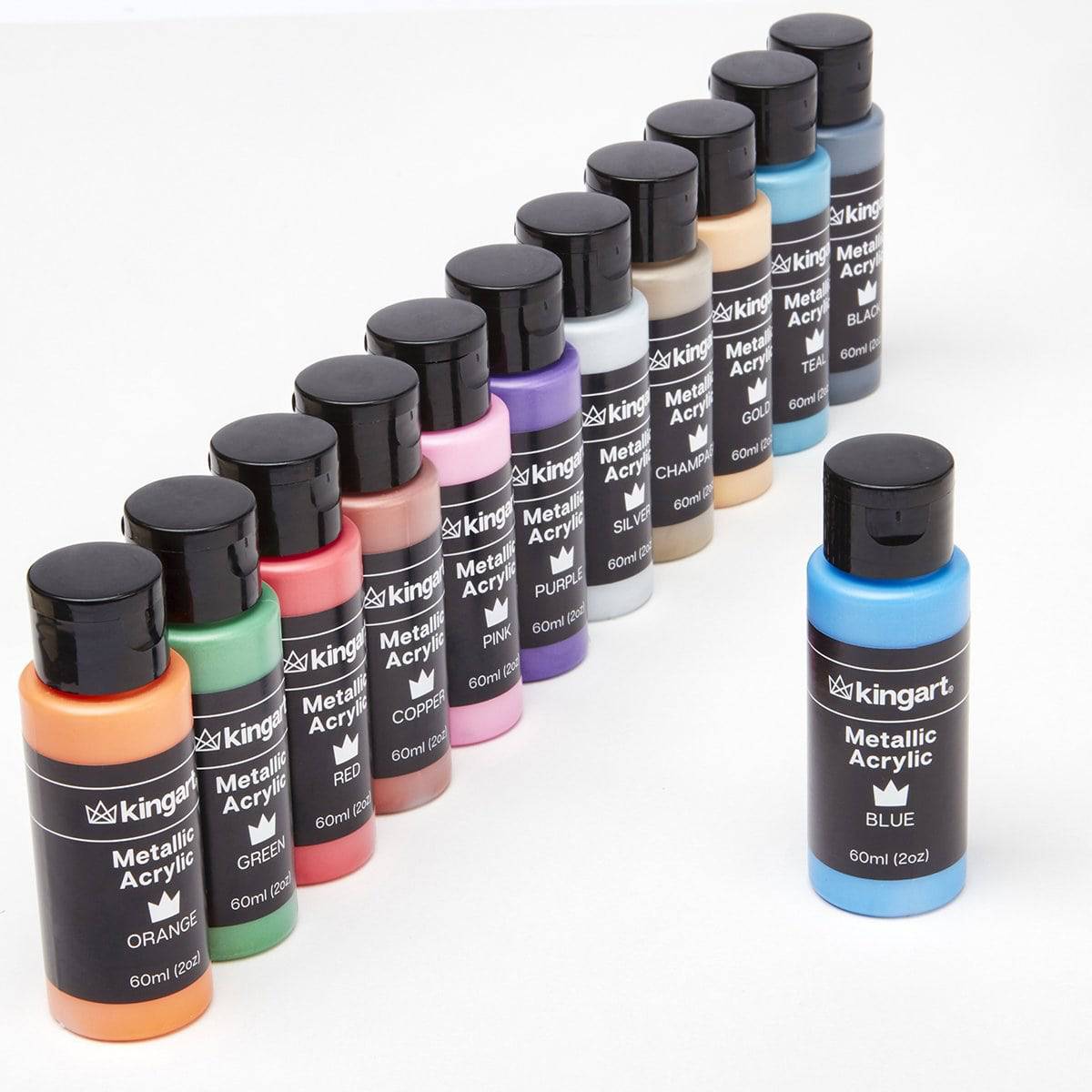 Acrylic Paint - 12 Metallic Colors 60ml