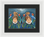 Monkeys In The Rain - Framed Print