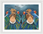 Monkeys In The Rain - Framed Print