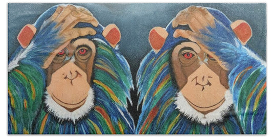 Monkeys In The Rain - Beach Towel