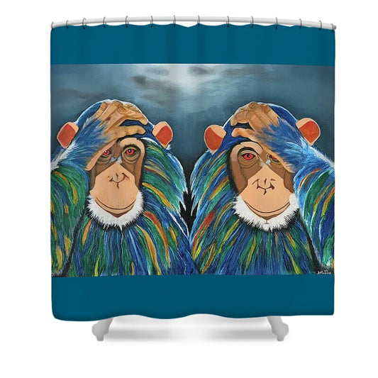 Monkeys In The Rain - Shower Curtain