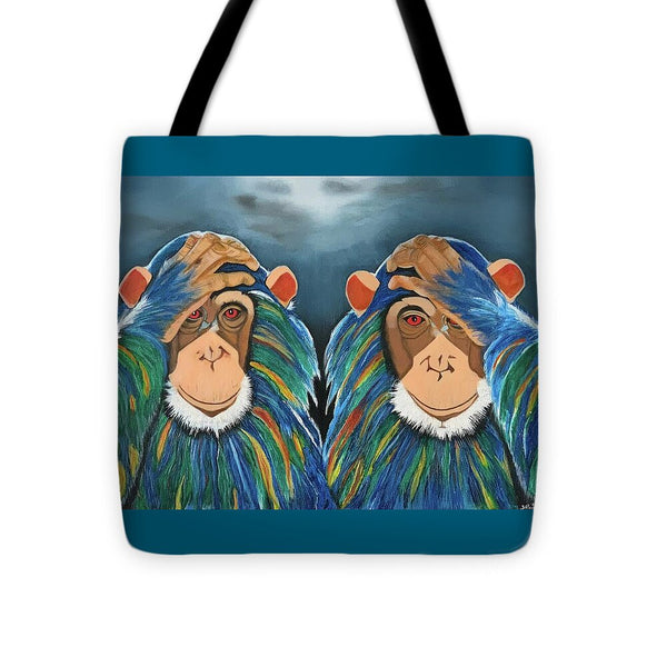 Monkeys In The Rain - Tote Bag