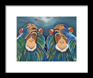 Monkeys In The Rain - Framed Print