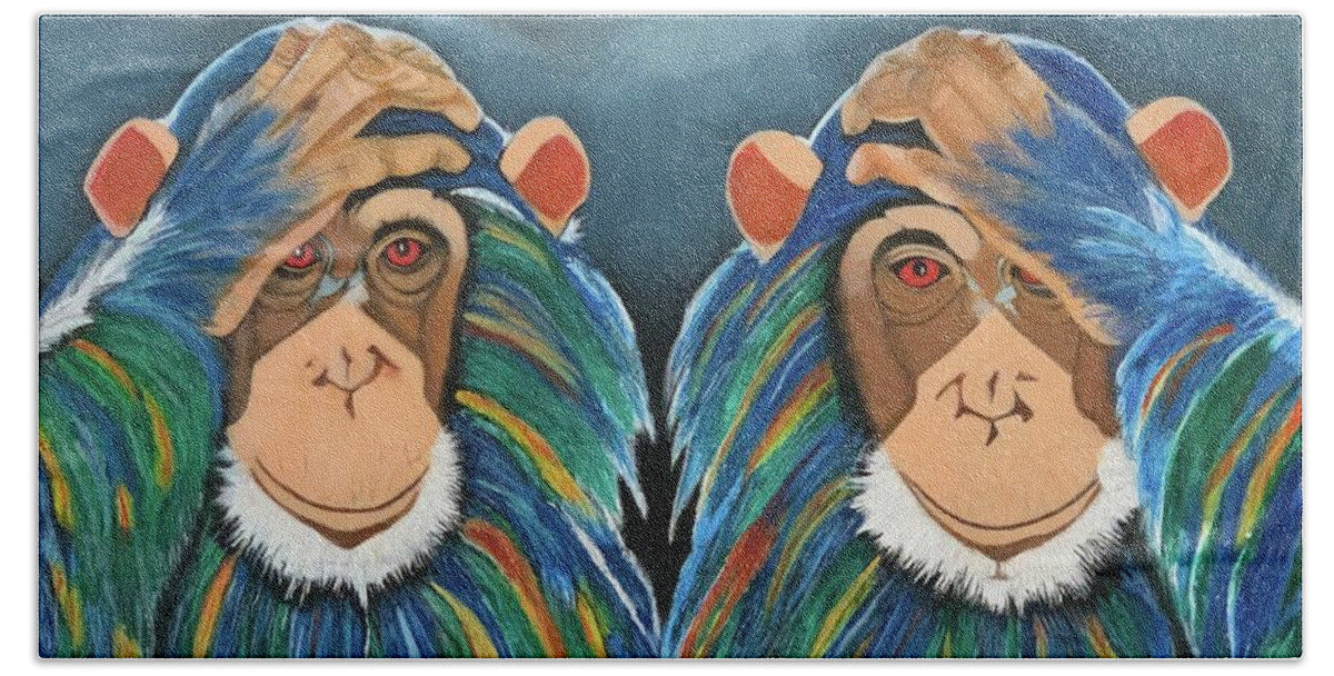 Monkeys In The Rain - Bath Towel