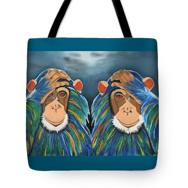 Monkeys In The Rain - Tote Bag