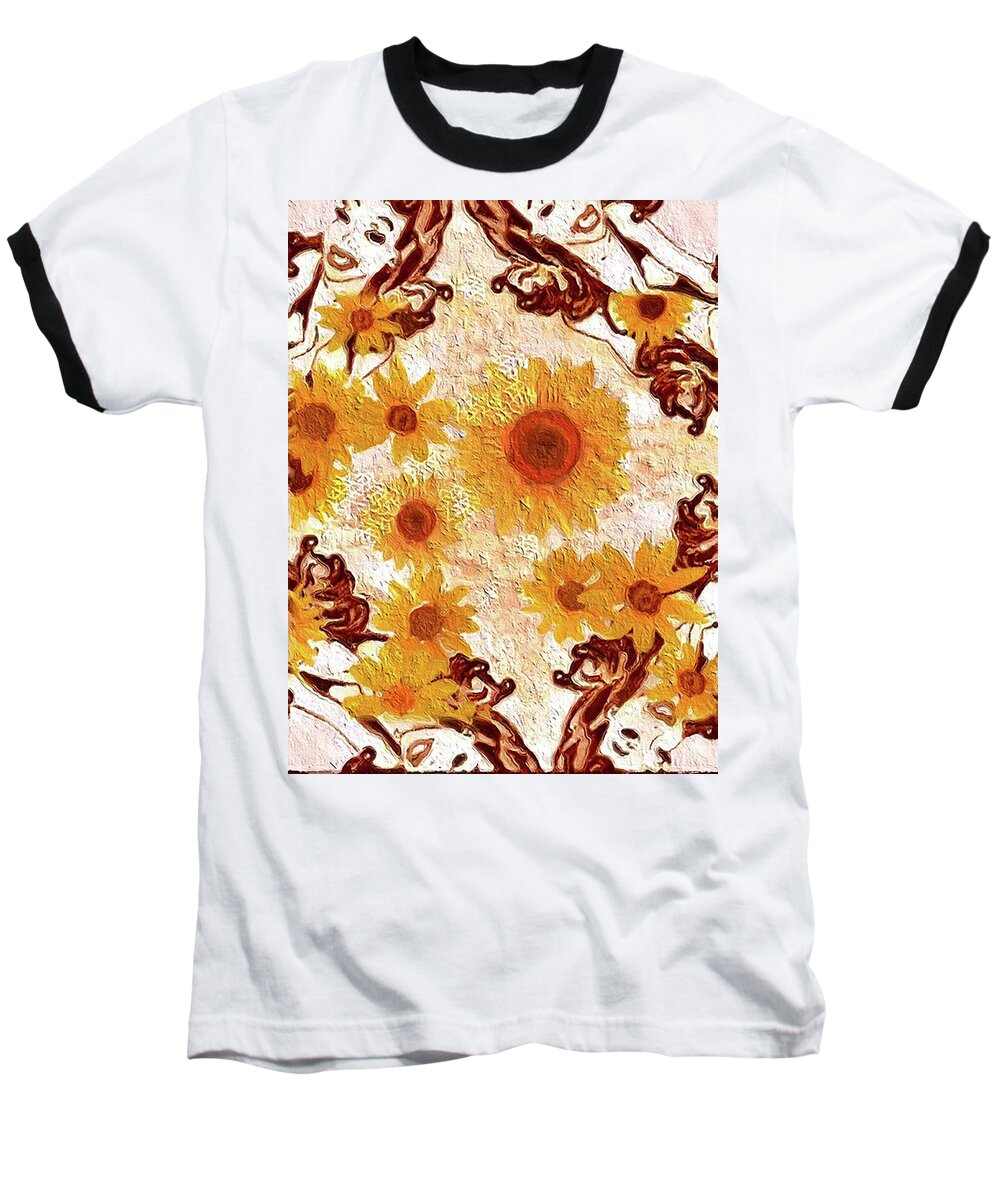 Pin Up Flower Girl  - Baseball T-Shirt