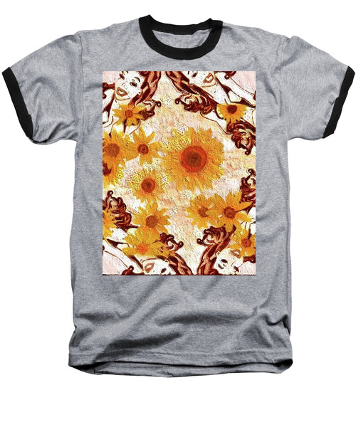 Pin Up Flower Girl  - Baseball T-Shirt