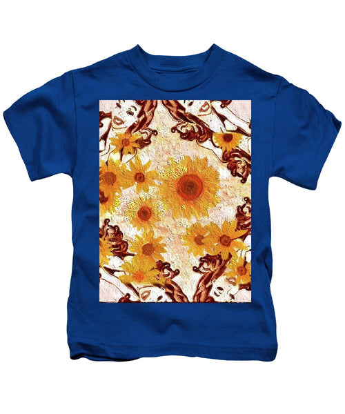 Pin Up Flower Girl  - Kids T-Shirt
