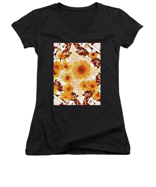 Pin Up Flower Girl  - Women's V-Neck