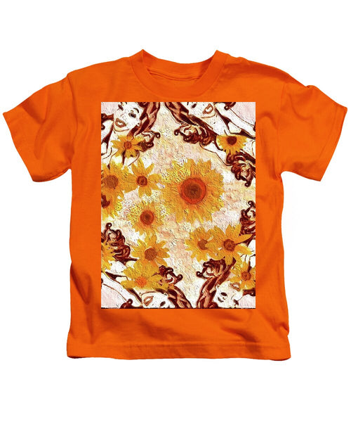 Pin Up Flower Girl  - Kids T-Shirt