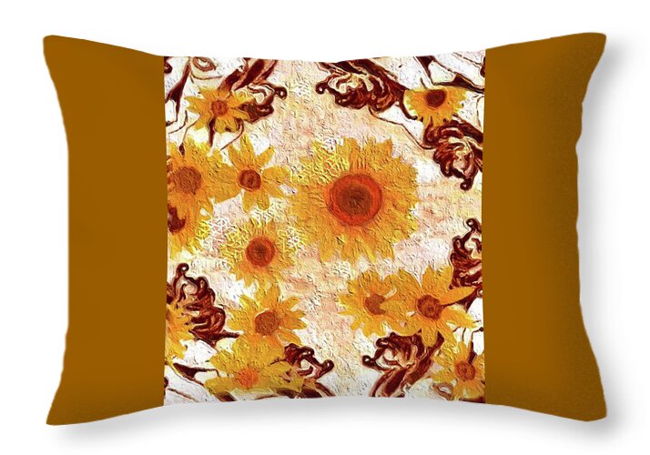 Pin Up Flower Girl  - Throw Pillow