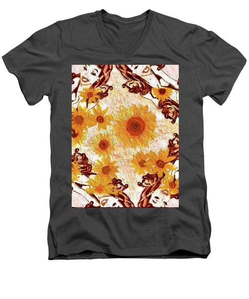 Pin Up Flower Girl  - Men's V-Neck T-Shirt