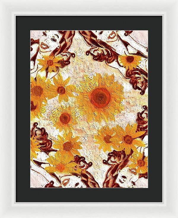 Pin Up Flower Girl  - Framed Print