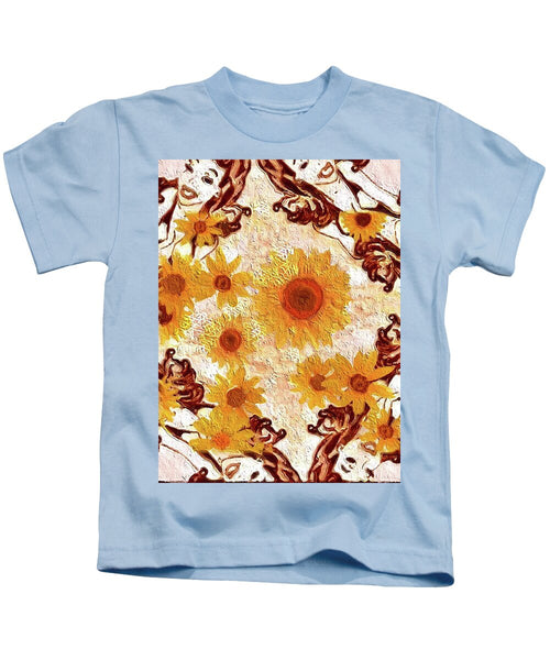 Pin Up Flower Girl  - Kids T-Shirt